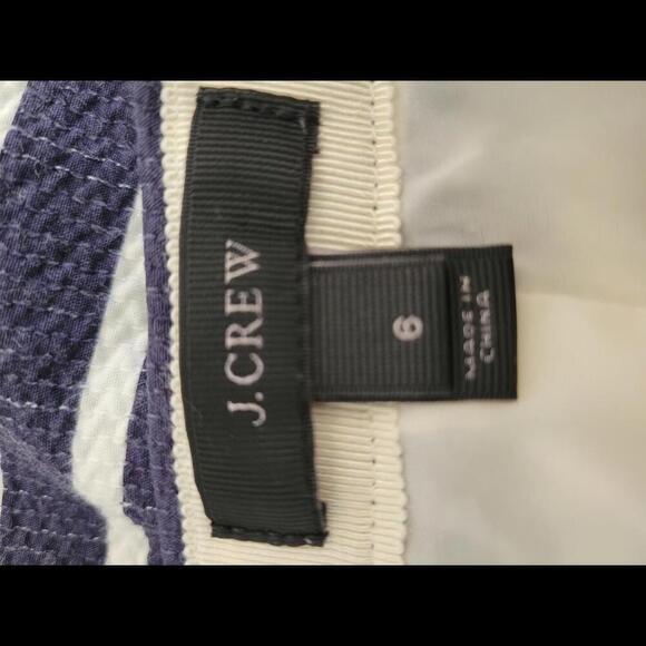 J Crew size 6 navy blue & white stripe pencil skirt - Picture 3 of 3